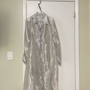 Sheer Silver Long Coat